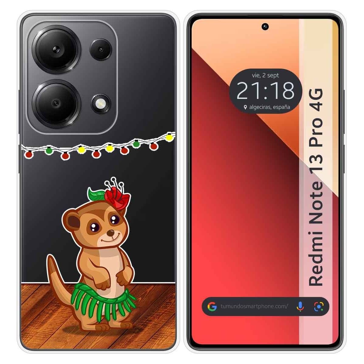 Funda Silicona Transparente para Xiaomi Redmi Note 13 Pro 4G diseño Suricata Dibujos