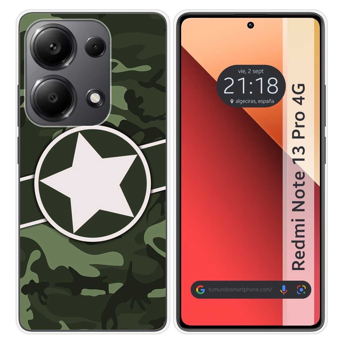 Funda Silicona para Xiaomi Redmi Note 13 Pro 4G diseño Camuflaje 01 Dibujos