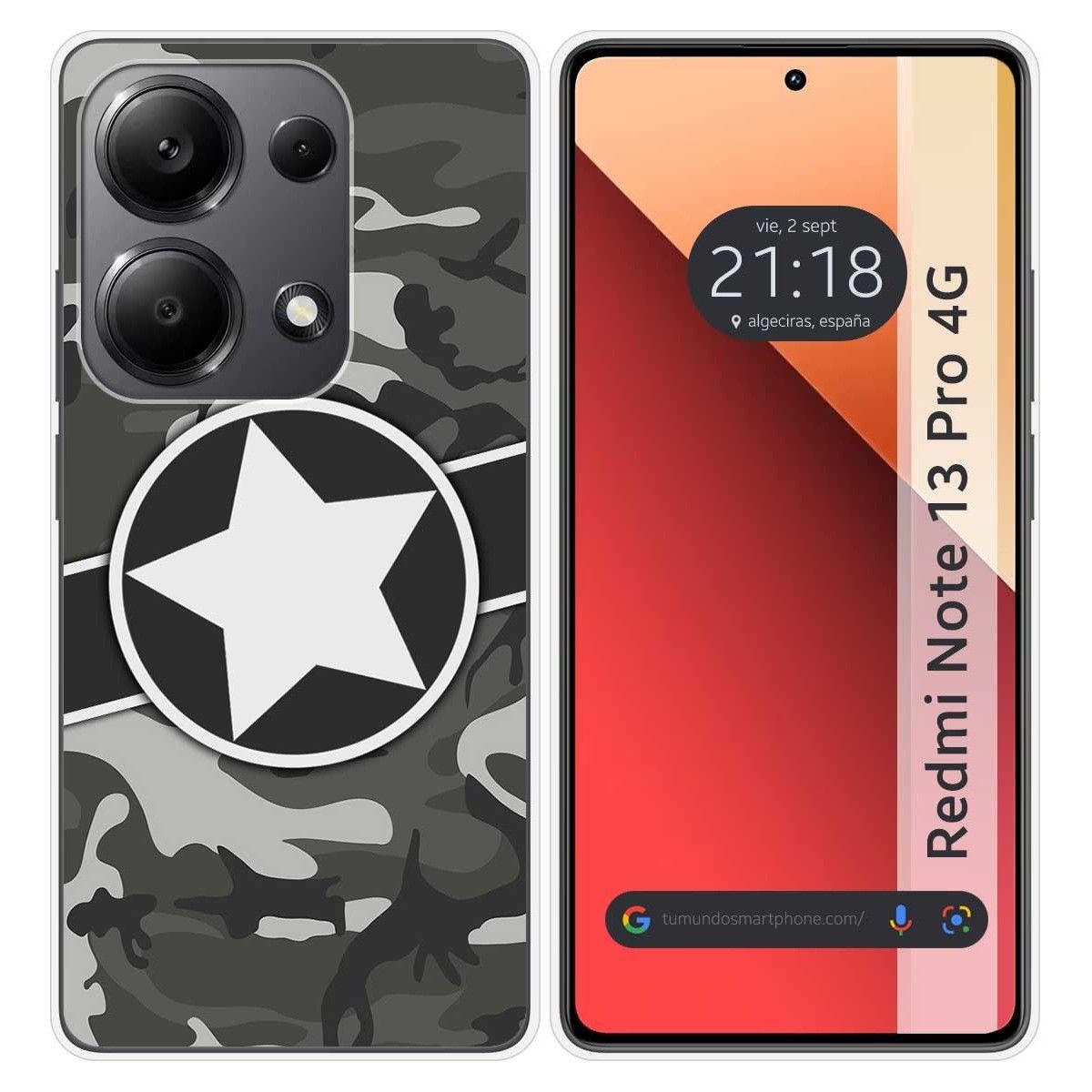 Funda Silicona para Xiaomi Redmi Note 13 Pro 4G diseño Camuflaje 02 Dibujos