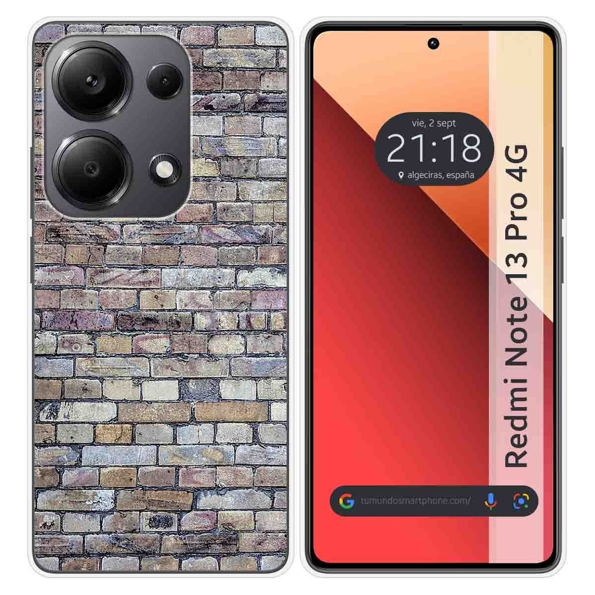 Funda Silicona para Xiaomi Redmi Note 13 Pro 4G diseño Ladrillo 02 Dibujos