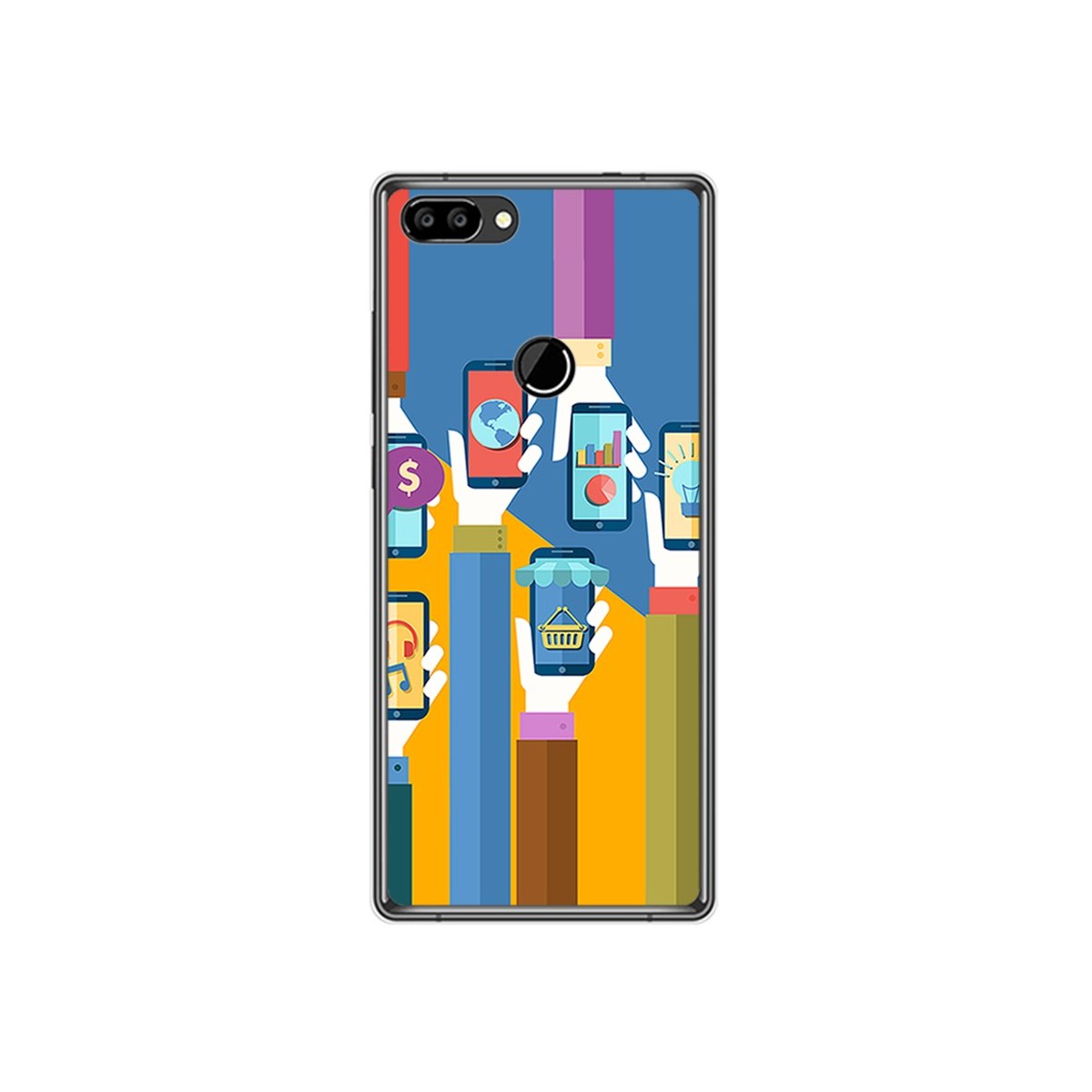 Funda Gel Tpu para Oukitel Mix 2 Diseño Apps Dibujos
