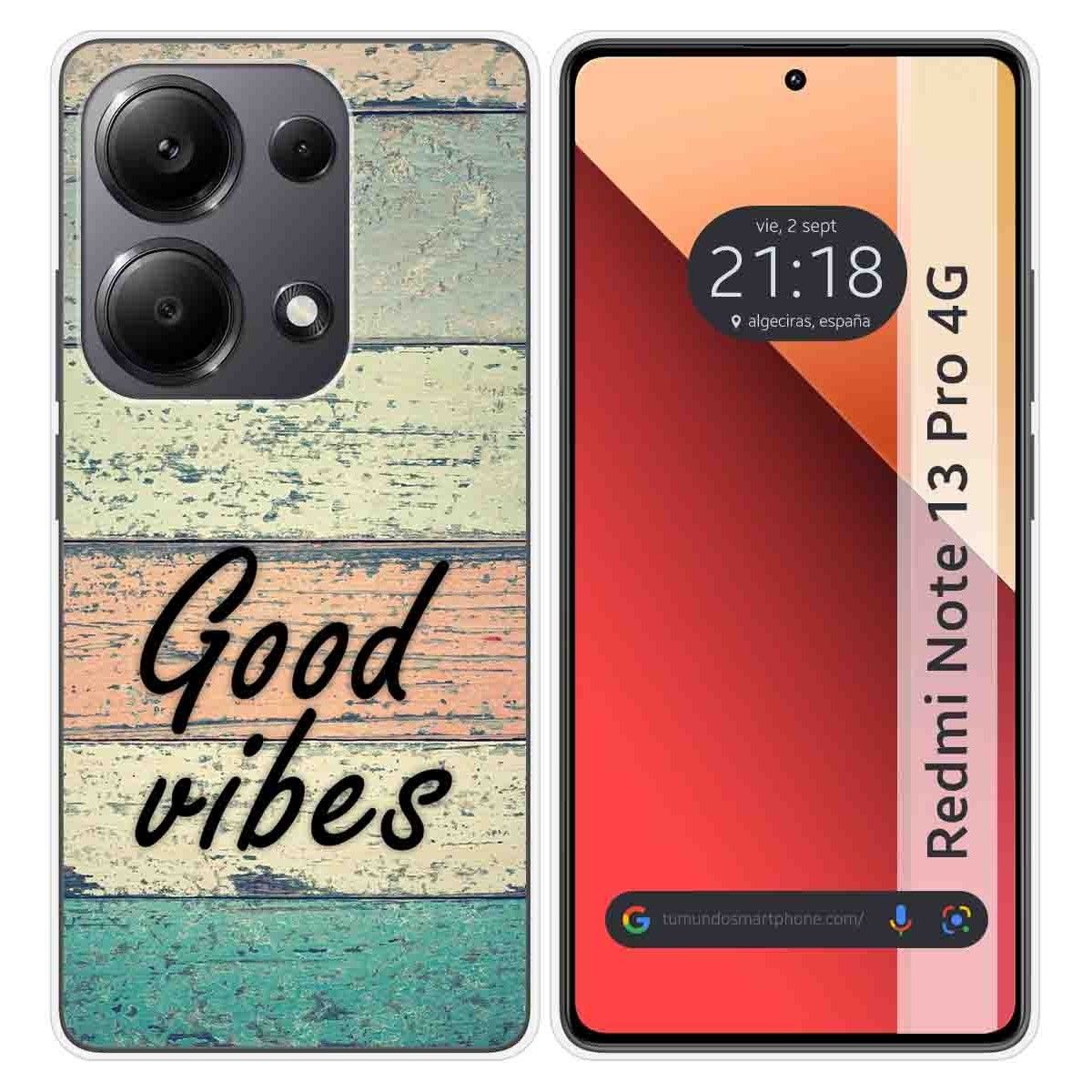 Funda Silicona para Xiaomi Redmi Note 13 Pro 4G diseño Madera 01 Dibujos