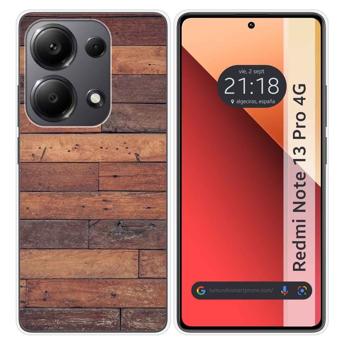 Funda Silicona para Xiaomi Redmi Note 13 Pro 4G diseño Madera 03 Dibujos