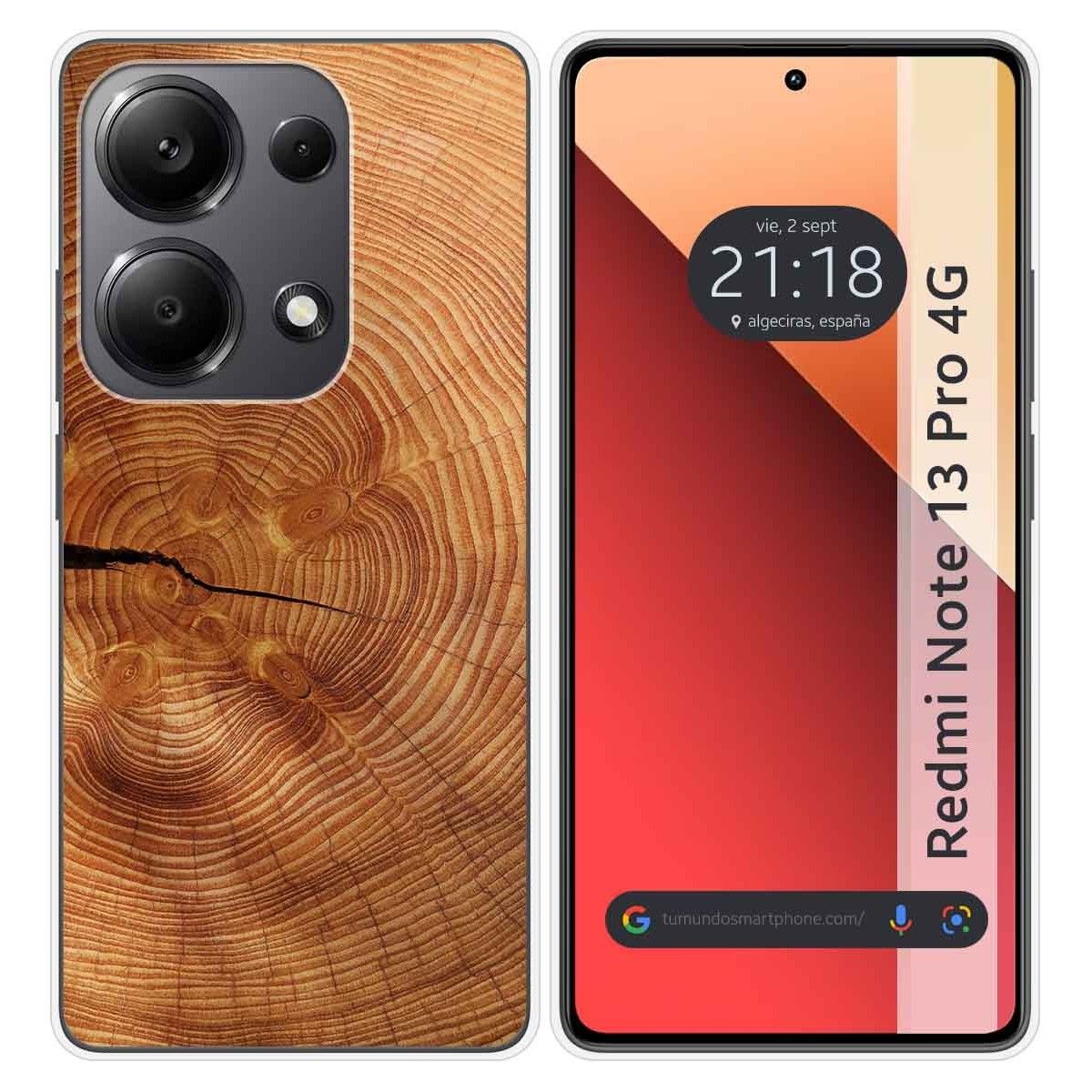 Funda Silicona para Xiaomi Redmi Note 13 Pro 4G diseño Madera 04 Dibujos
