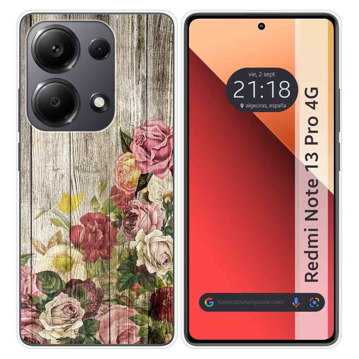 Funda Silicona para Xiaomi Redmi Note 13 Pro 4G diseño Madera 08 Dibujos