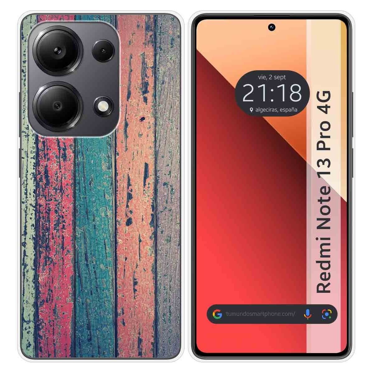 Funda Silicona para Xiaomi Redmi Note 13 Pro 4G diseño Madera 10 Dibujos