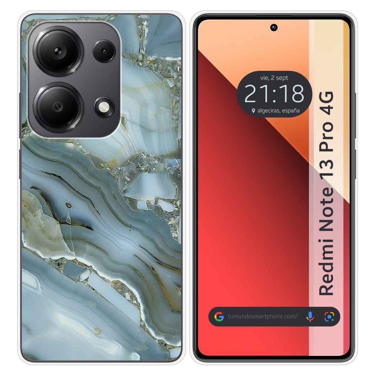 Funda Silicona para Xiaomi Redmi Note 13 Pro 4G diseño Mármol 09 Dibujos