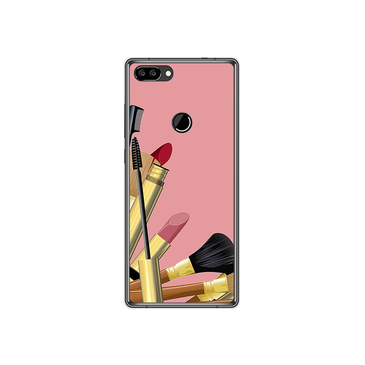 Funda Gel Tpu para Oukitel Mix 2 Diseño Brochas Dibujos