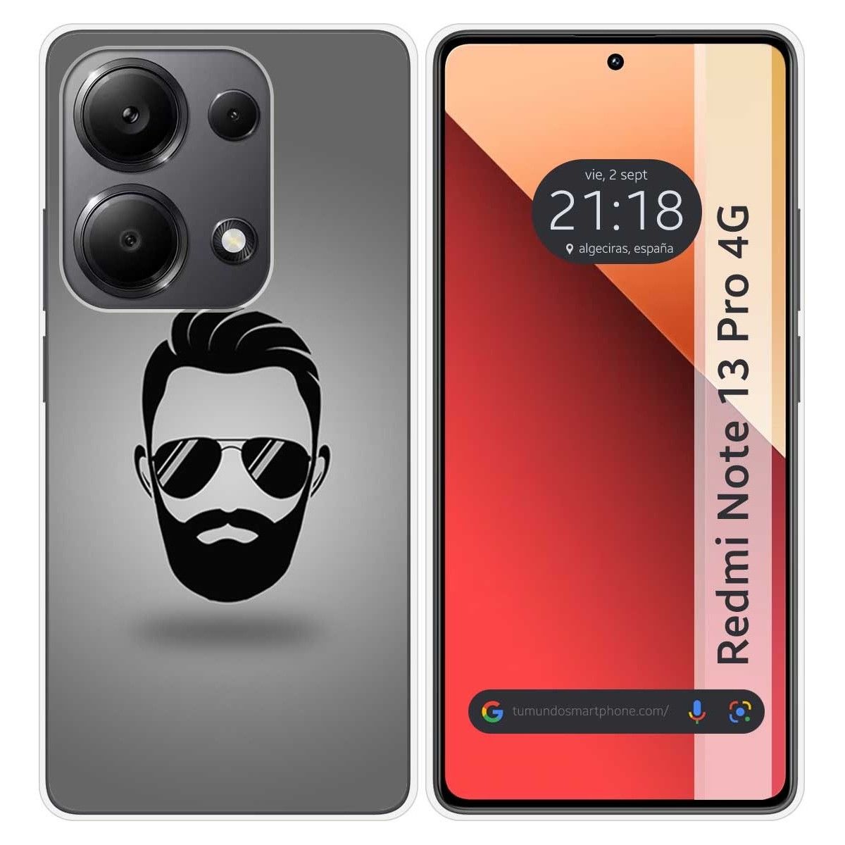 Funda Silicona para Xiaomi Redmi Note 13 Pro 4G diseño Barba Dibujos