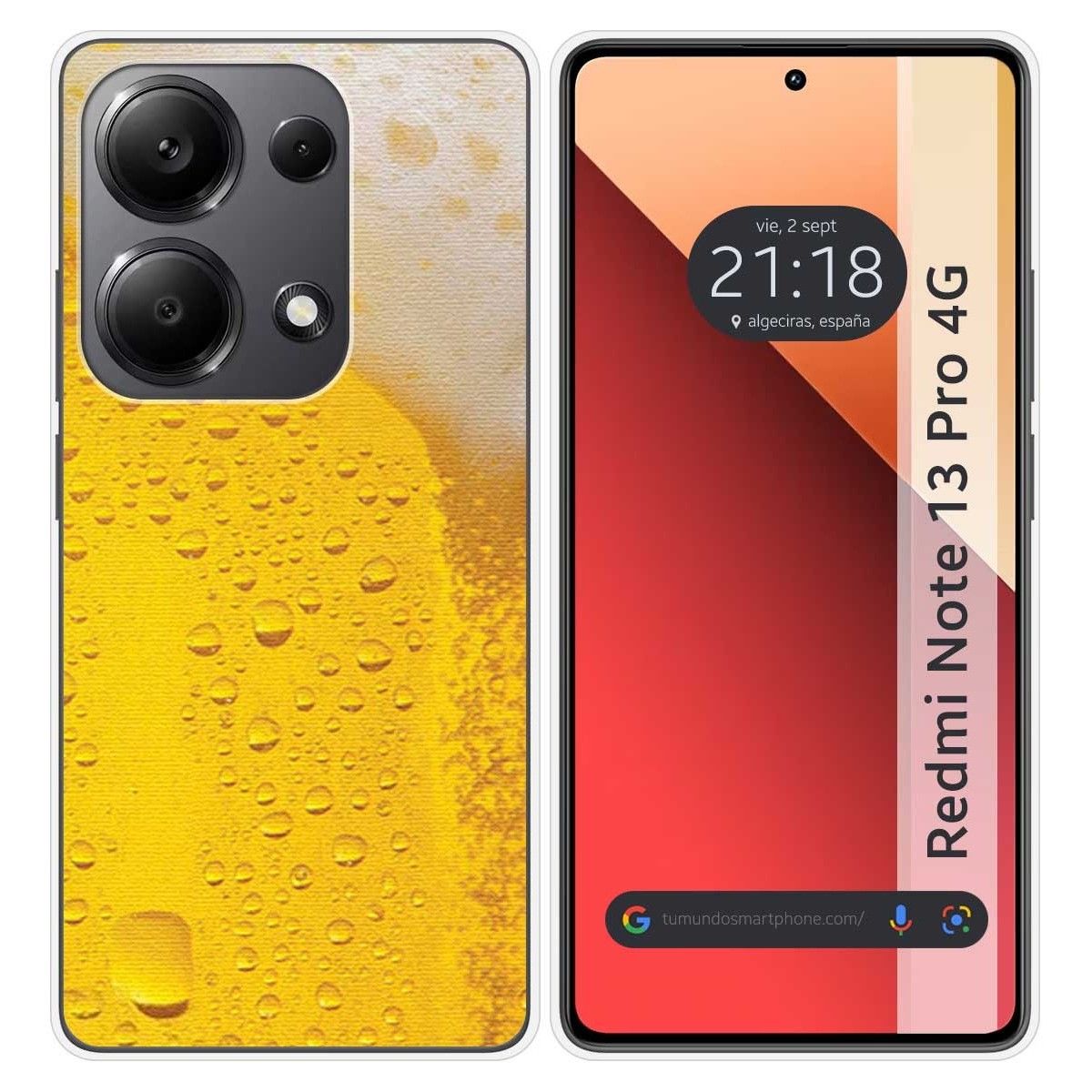 Funda Silicona para Xiaomi Redmi Note 13 Pro 4G diseño Cerveza Dibujos