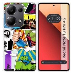 Funda Silicona para Xiaomi Redmi Note 13 Pro 4G diseño Comic Dibujos