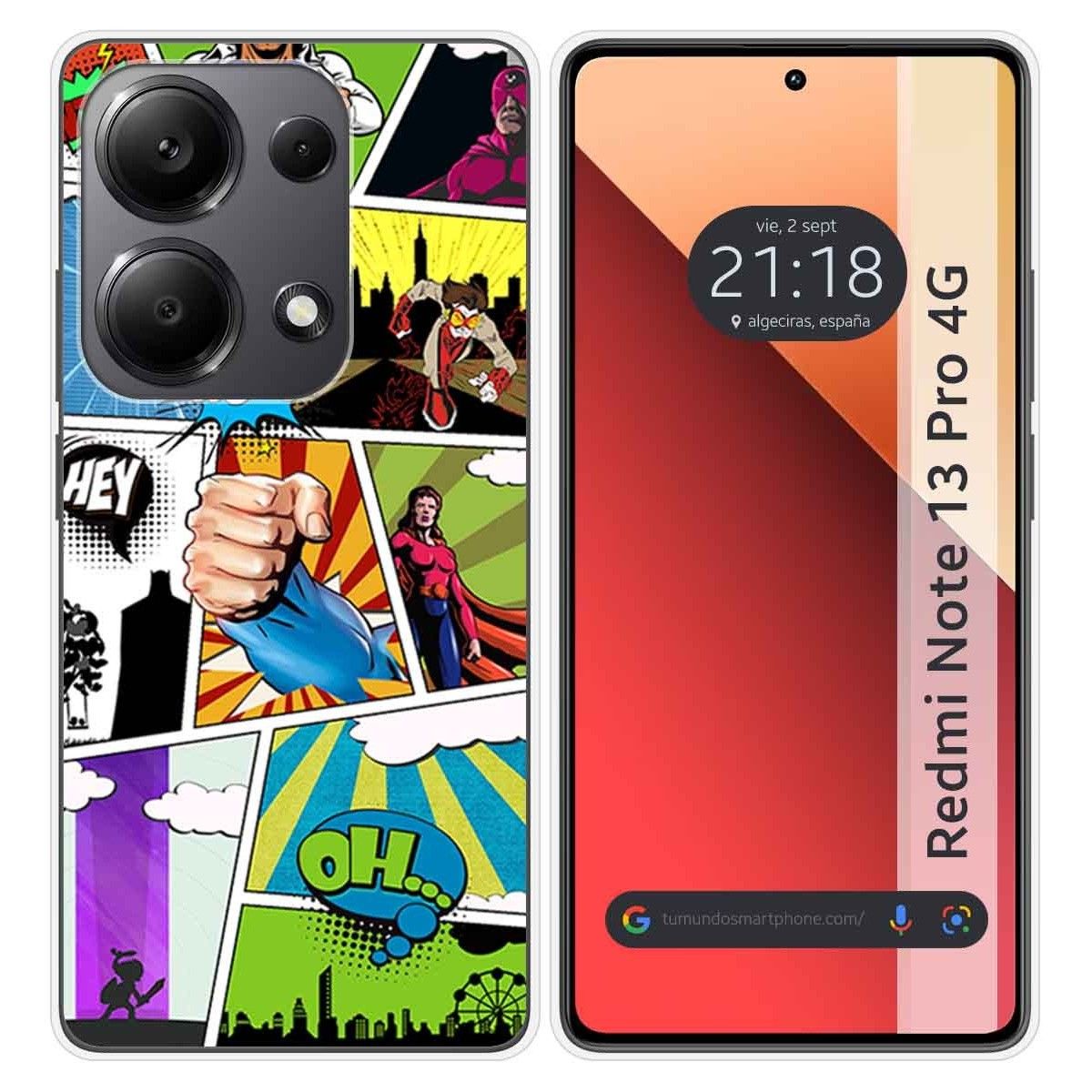 Funda Silicona para Xiaomi Redmi Note 13 Pro 4G diseño Comic Dibujos