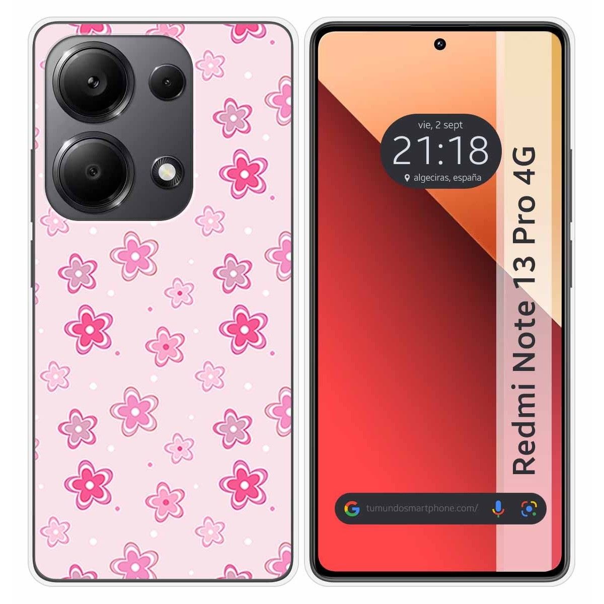 Funda Silicona para Xiaomi Redmi Note 13 Pro 4G diseño Flores Dibujos