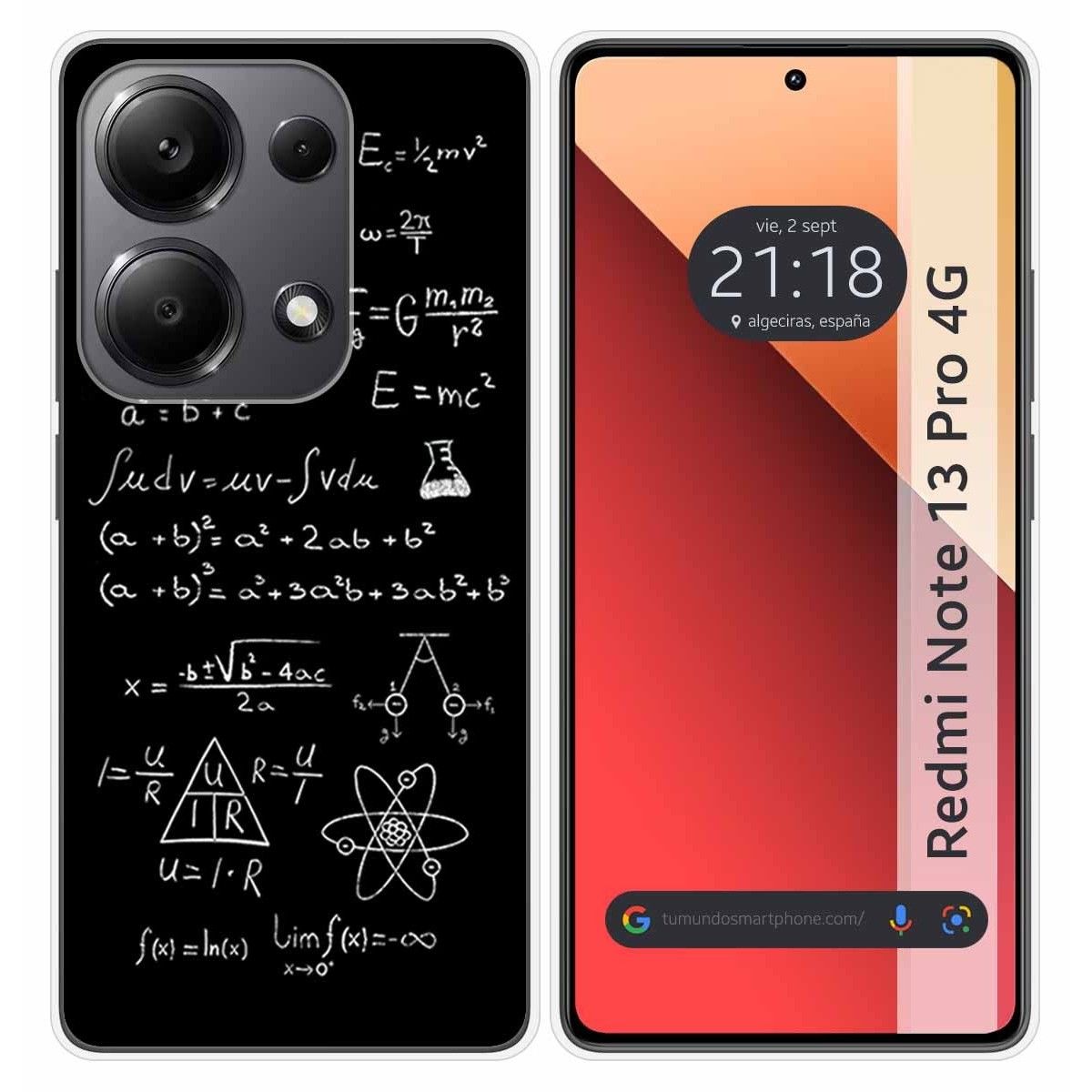 Funda Silicona para Xiaomi Redmi Note 13 Pro 4G diseño Formulas Dibujos