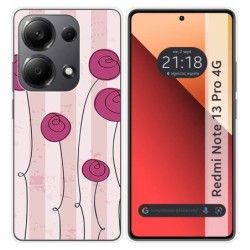 Funda Silicona para Xiaomi Redmi Note 13 Pro 4G diseño Flores Vintage Dibujos