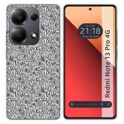 Funda Silicona para Xiaomi Redmi Note 13 Pro 4G diseño Letras Dibujos
