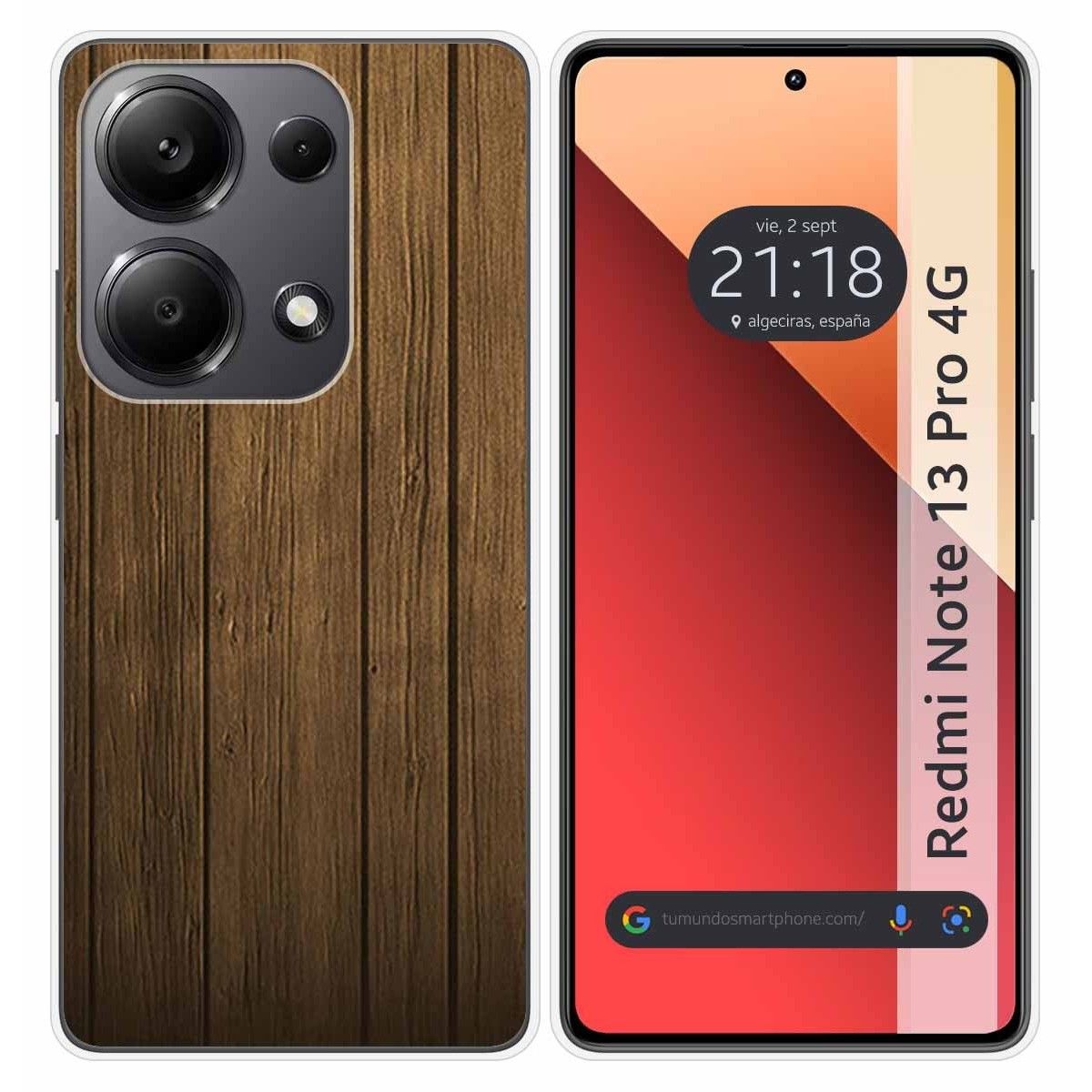 Funda Silicona para Xiaomi Redmi Note 13 Pro 4G diseño Madera Dibujos