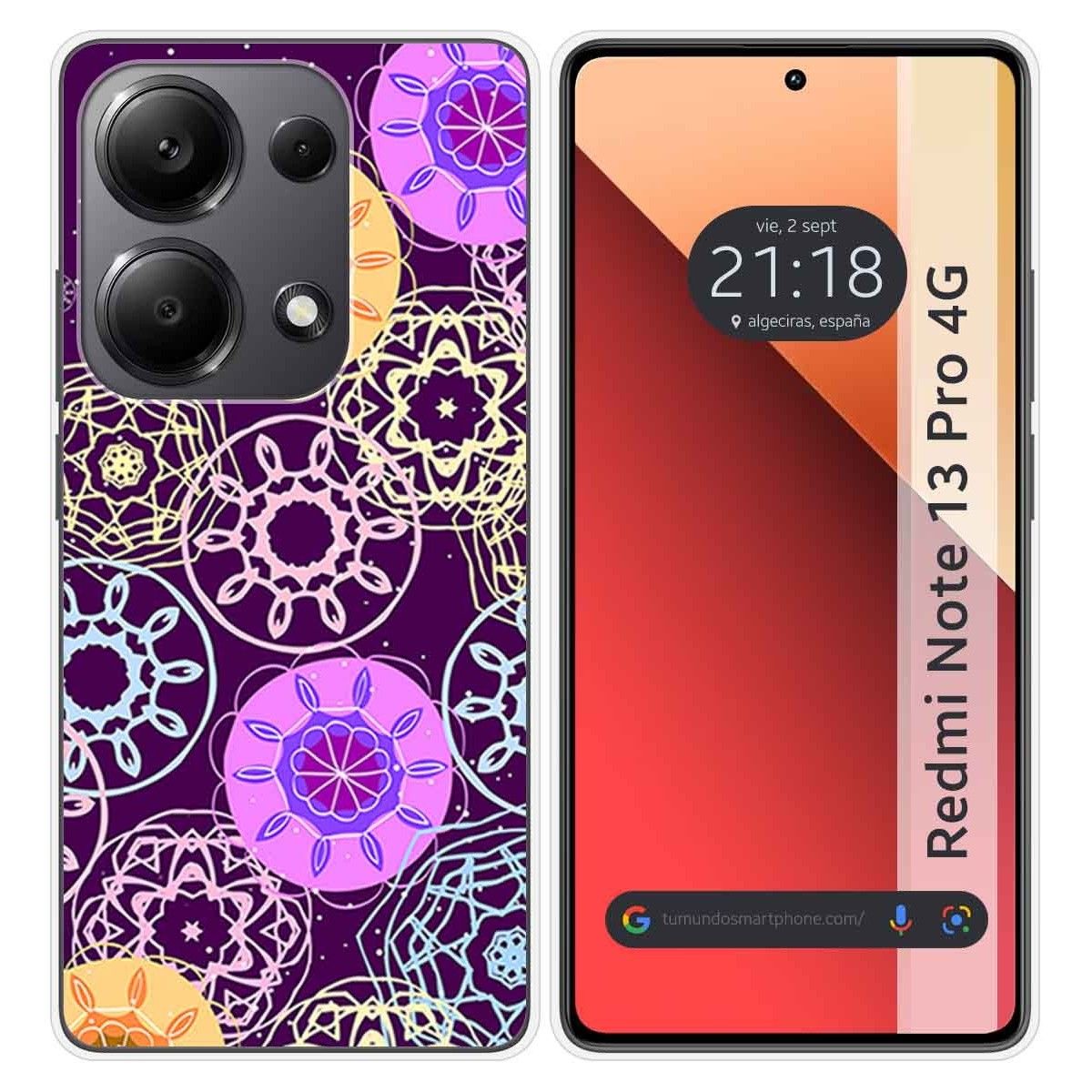 Funda Silicona para Xiaomi Redmi Note 13 Pro 4G diseño Radial Dibujos