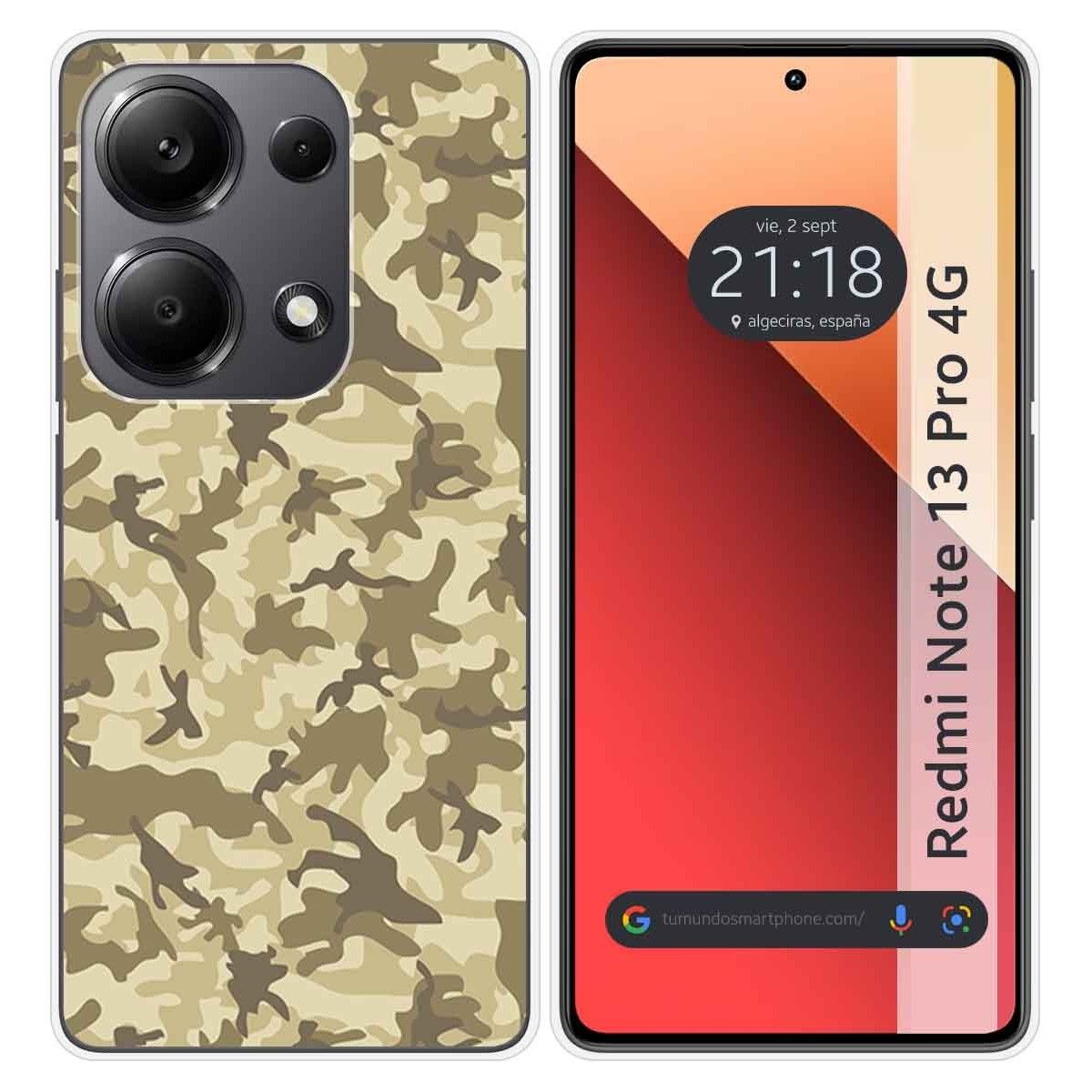 Funda Silicona para Xiaomi Redmi Note 13 Pro 4G diseño Sand Camuflaje Dibujos