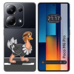 Funda Silicona Transparente para Xiaomi Poco M6 Pro 4G diseño Avestruz Dibujos