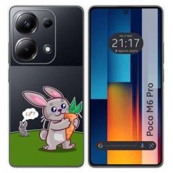 Funda Silicona Transparente para Xiaomi Poco M6 Pro 4G diseño Conejo Dibujos