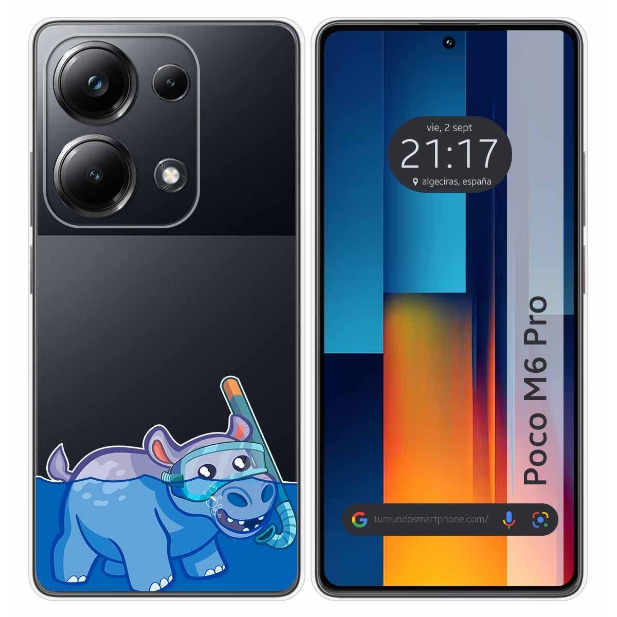 Funda Silicona Transparente para Xiaomi Poco M6 Pro 4G diseño Hipo Dibujos