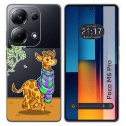 Funda Silicona Transparente para Xiaomi Poco M6 Pro 4G diseño Jirafa Dibujos