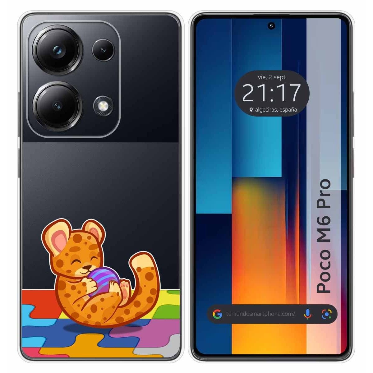 Funda Silicona Transparente para Xiaomi Poco M6 Pro 4G diseño Leopardo Dibujos