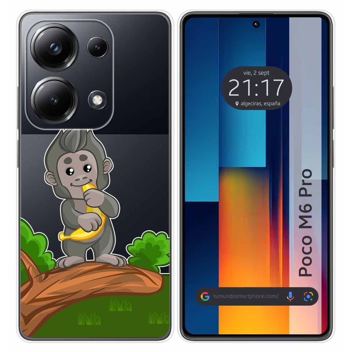 Funda Silicona Transparente para Xiaomi Poco M6 Pro 4G diseño Mono Dibujos