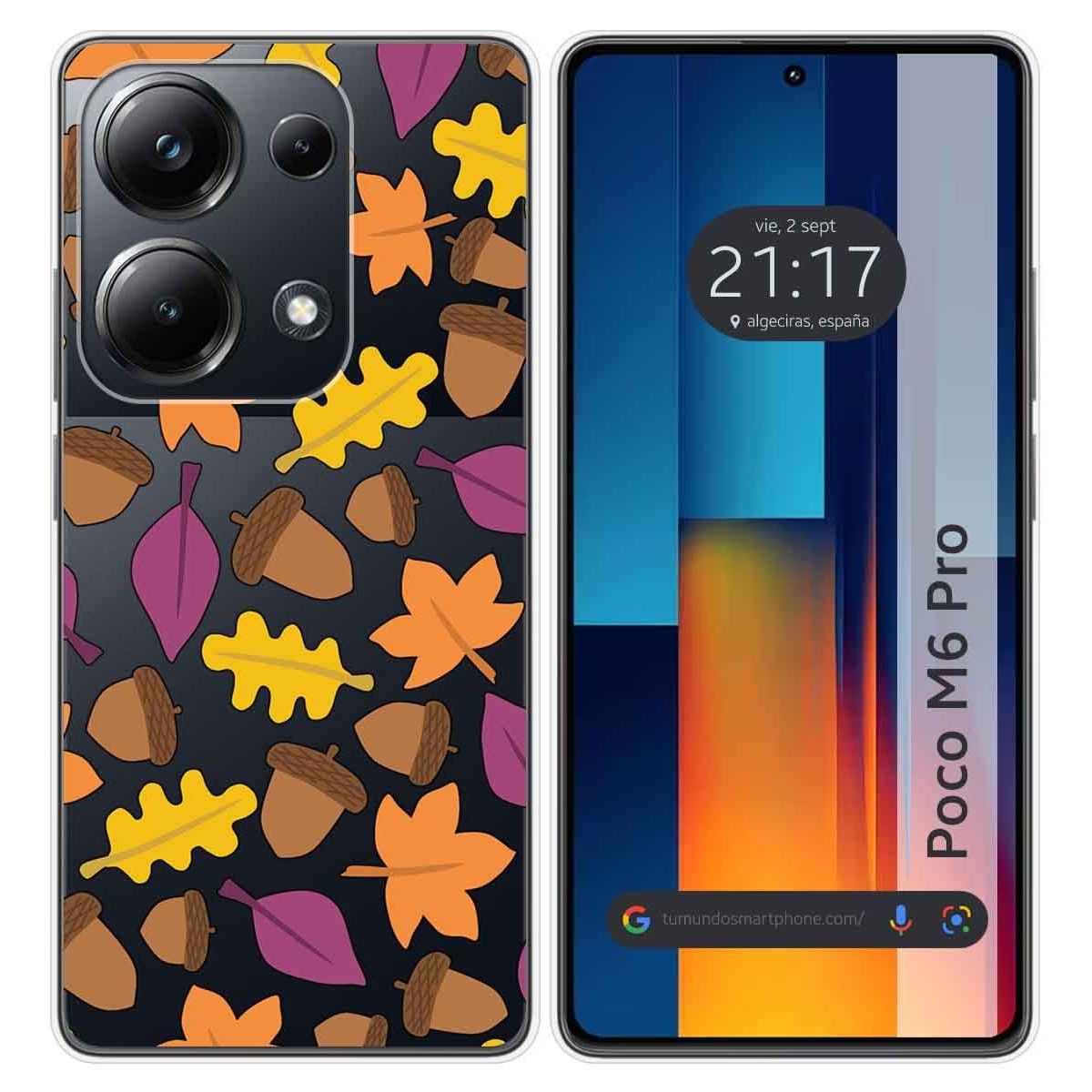 Funda Silicona Transparente para Xiaomi Poco M6 Pro 4G diseño Otoño Dibujos