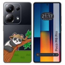 Funda Silicona Transparente para Xiaomi Poco M6 Pro 4G diseño Panda Dibujos