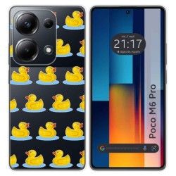Funda Silicona Transparente para Xiaomi Poco M6 Pro 4G diseño Pato Dibujos