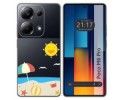 Funda Silicona Transparente para Xiaomi Poco M6 Pro 4G diseño Playa Dibujos