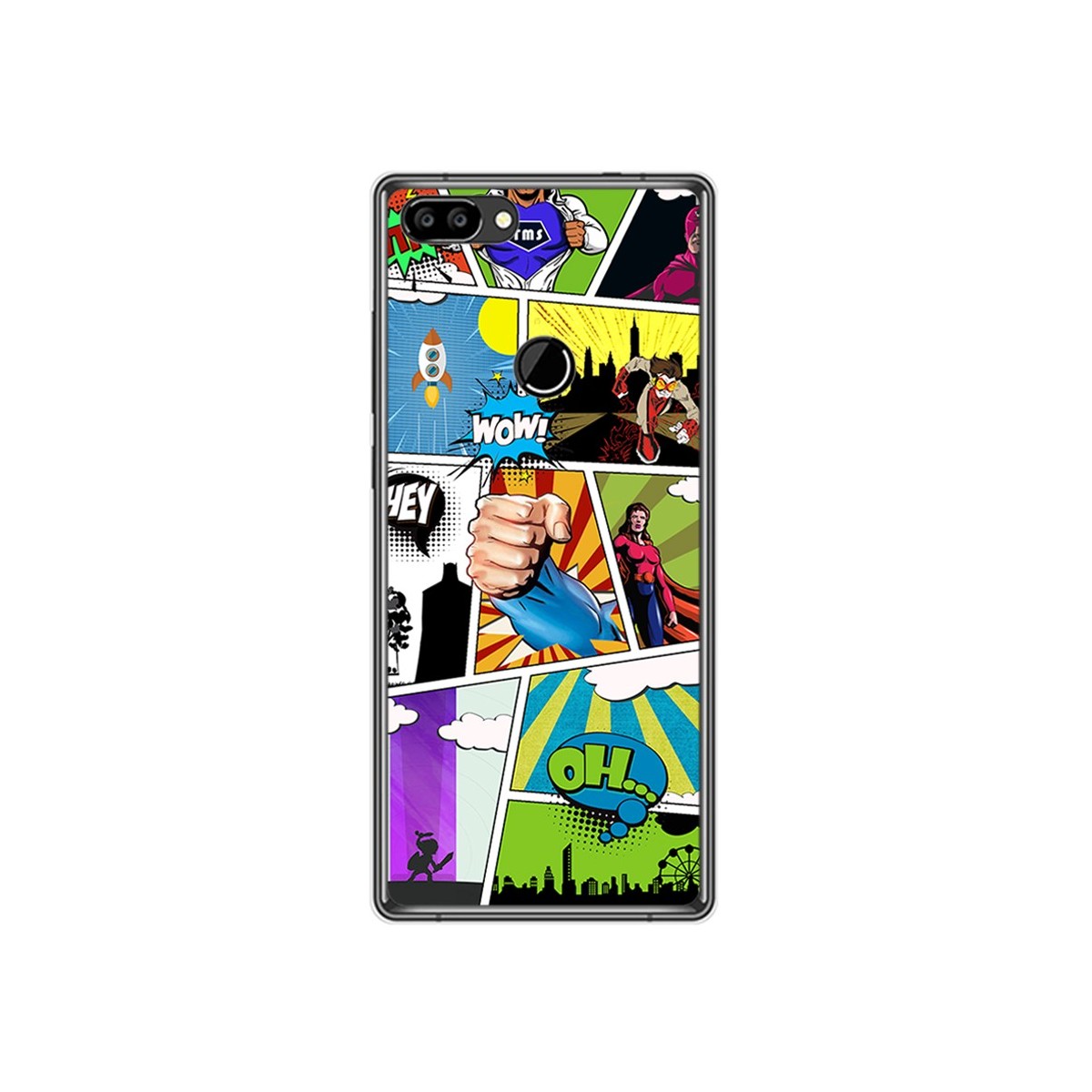 Funda Gel Tpu para Oukitel Mix 2 Diseño Comic Dibujos