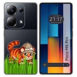 Funda Silicona Transparente para Xiaomi Poco M6 Pro 4G diseño Tigre Dibujos
