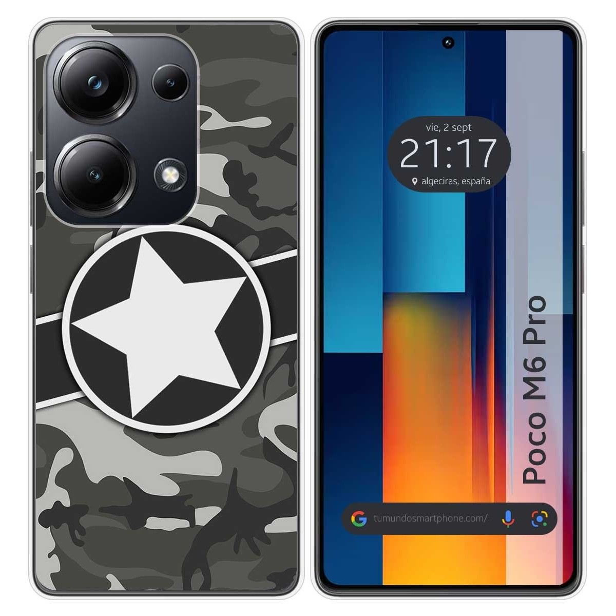 Funda Silicona para Xiaomi Poco M6 Pro 4G diseño Camuflaje 02 Dibujos