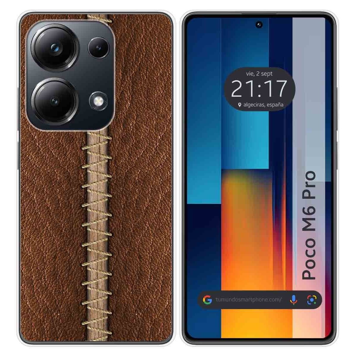 Funda Silicona para Xiaomi Poco M6 Pro 4G diseño Cuero 01 Dibujos