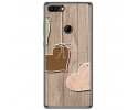 Funda Gel Tpu para Oukitel Mix 2 Diseño Corazones Madera Dibujos