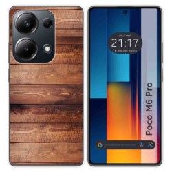 Funda Silicona para Xiaomi Poco M6 Pro 4G diseño Madera 02 Dibujos