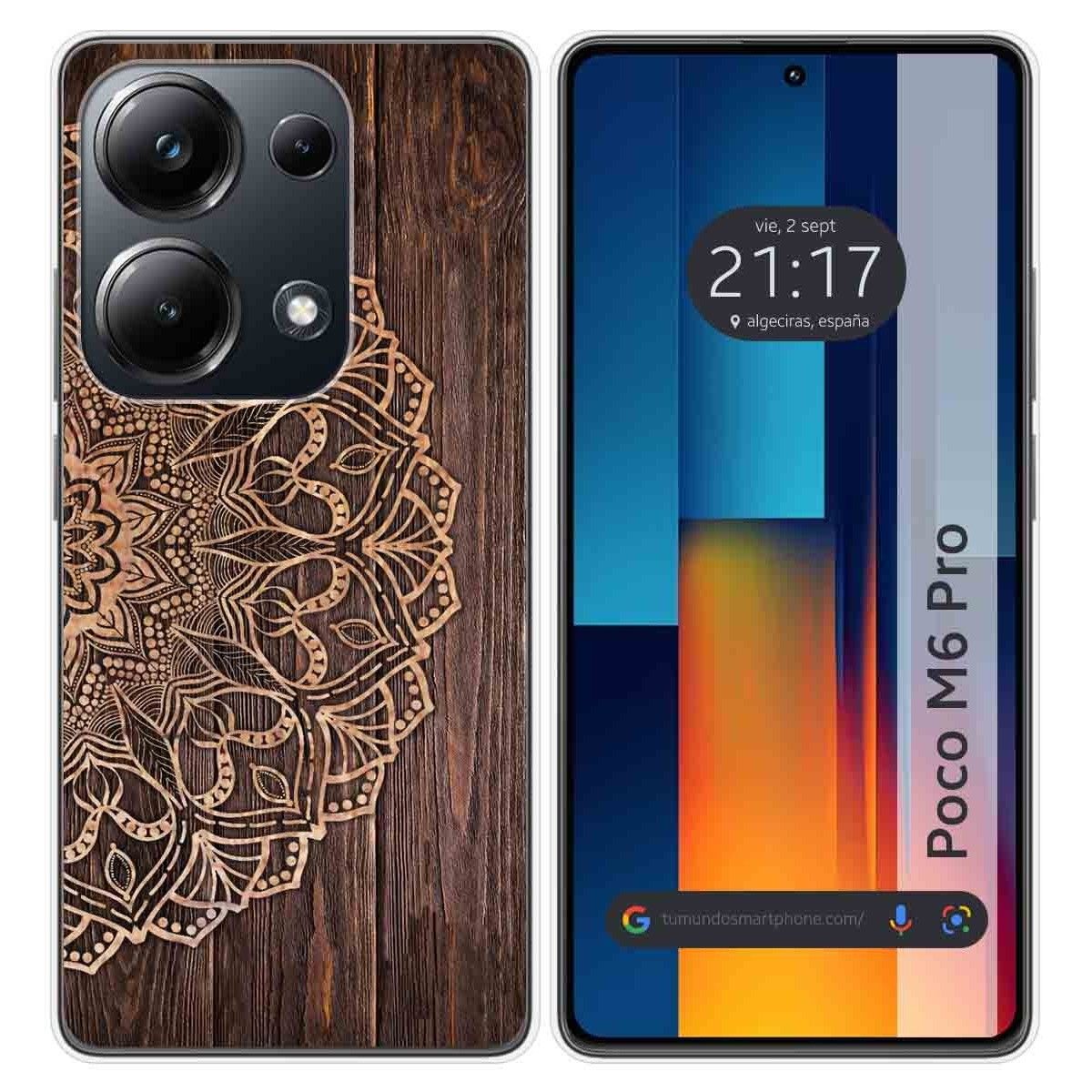 Funda Silicona para Xiaomi Poco M6 Pro 4G diseño Madera 06 Dibujos