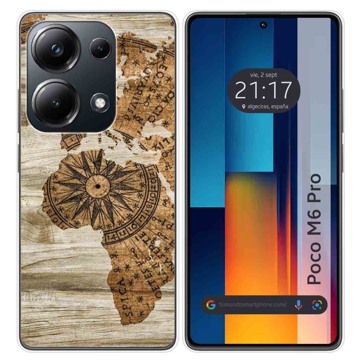 Funda Silicona para Xiaomi Poco M6 Pro 4G diseño Madera 07 Dibujos