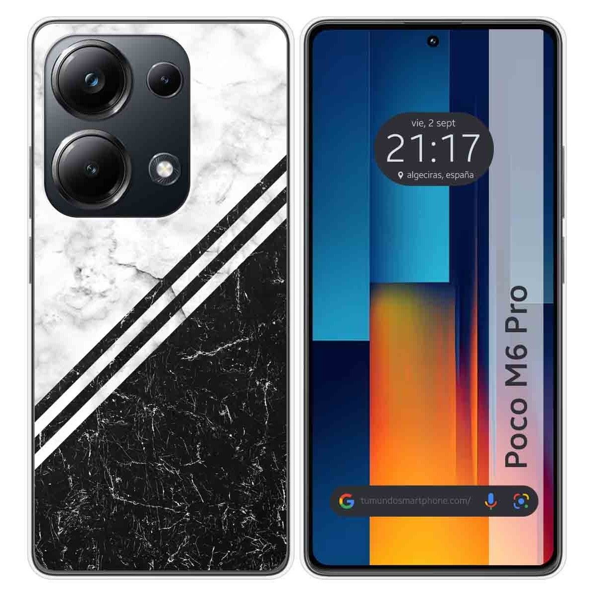 Funda Silicona para Xiaomi Poco M6 Pro 4G diseño Mármol 01 Dibujos