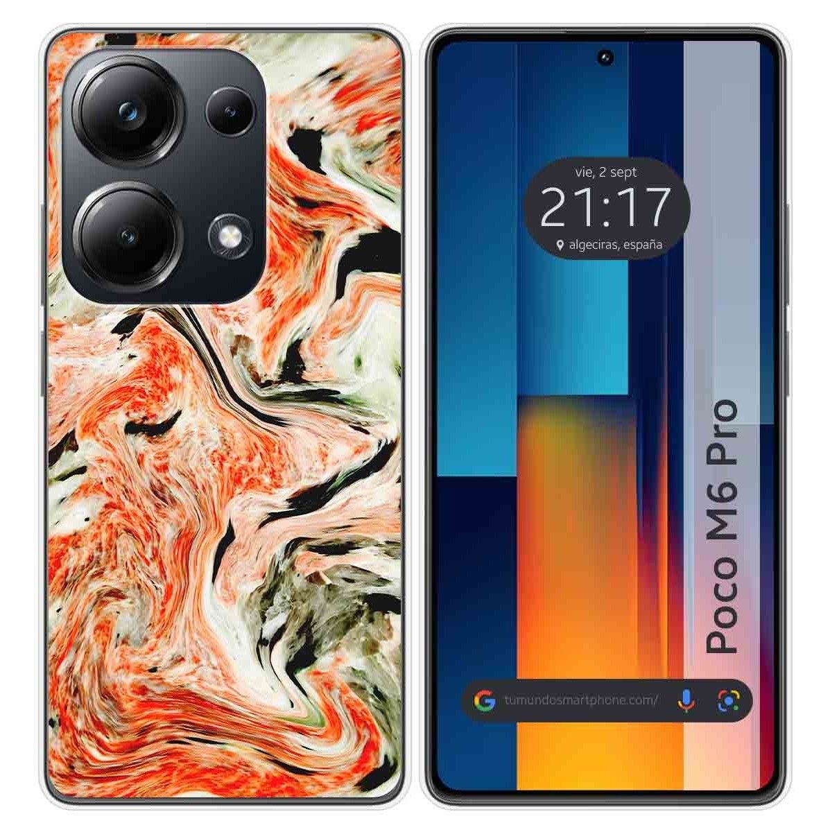 Funda Silicona para Xiaomi Poco M6 Pro 4G diseño Mármol 12 Dibujos