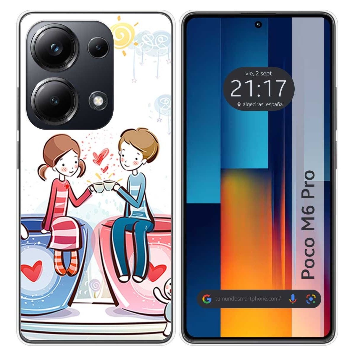 Funda Silicona para Xiaomi Poco M6 Pro 4G diseño Café Dibujos