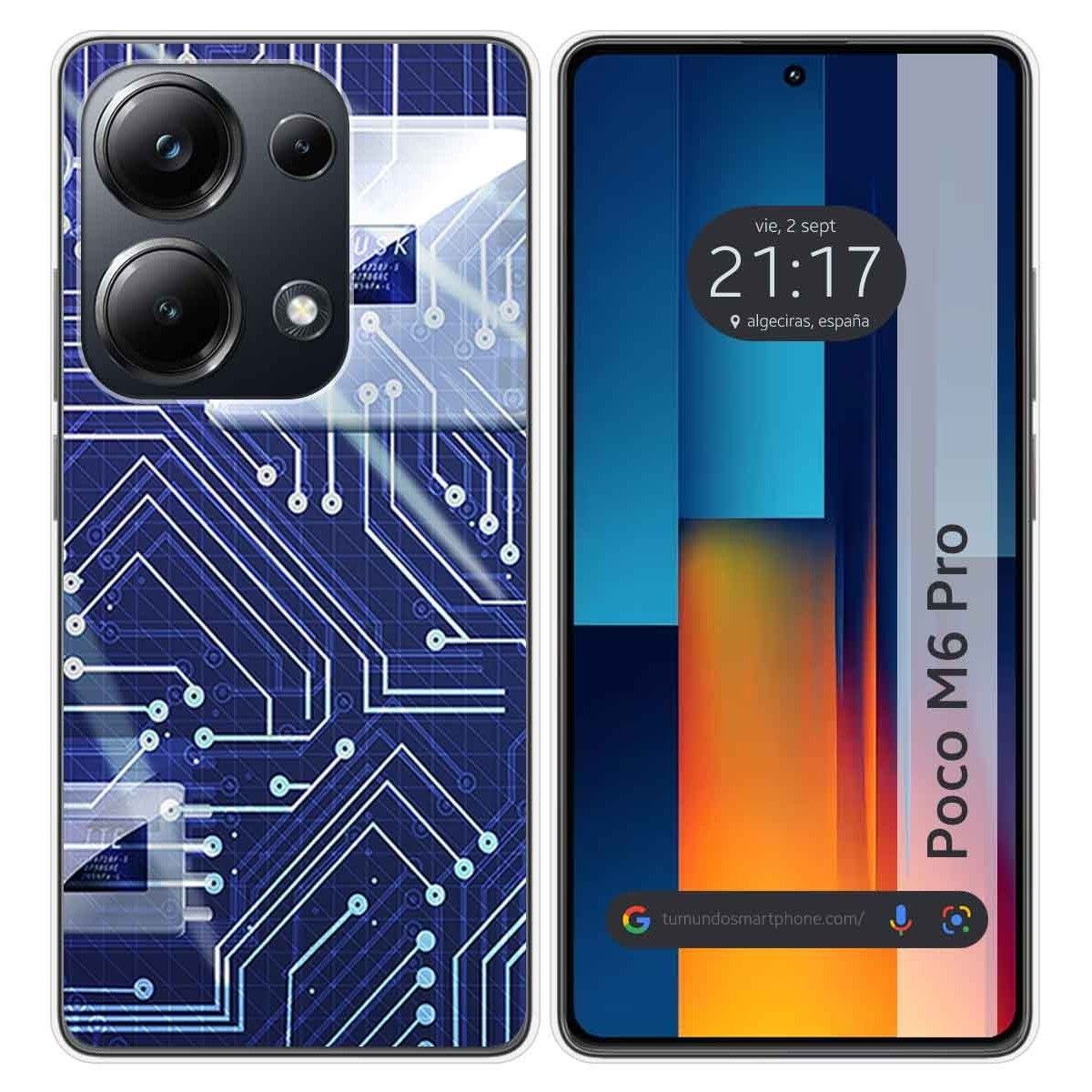 Funda Silicona para Xiaomi Poco M6 Pro 4G diseño Circuito Dibujos