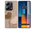 Funda Silicona para Xiaomi Poco M6 Pro 4G diseño Corazones Madera Dibujos