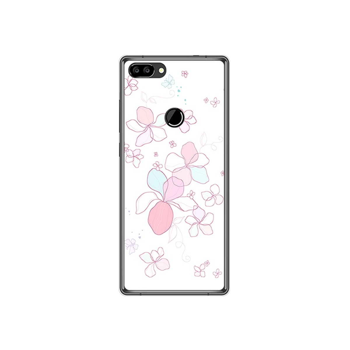 Funda Gel Tpu para Oukitel Mix 2 Diseño Flores Minimal Dibujos