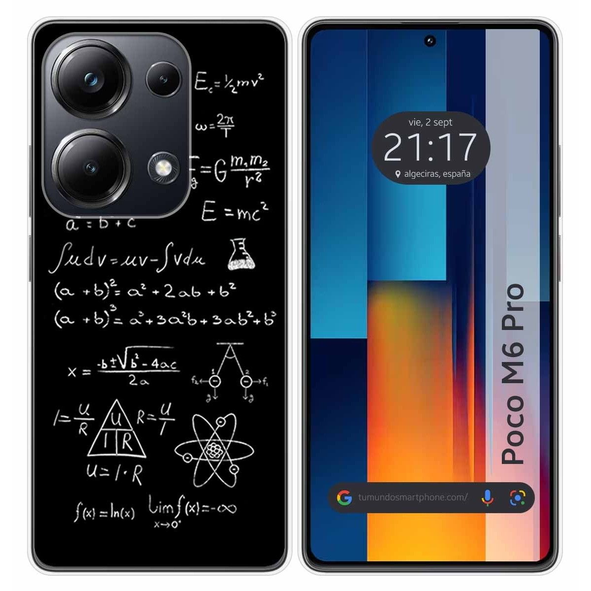 Funda Silicona para Xiaomi Poco M6 Pro 4G diseño Formulas Dibujos