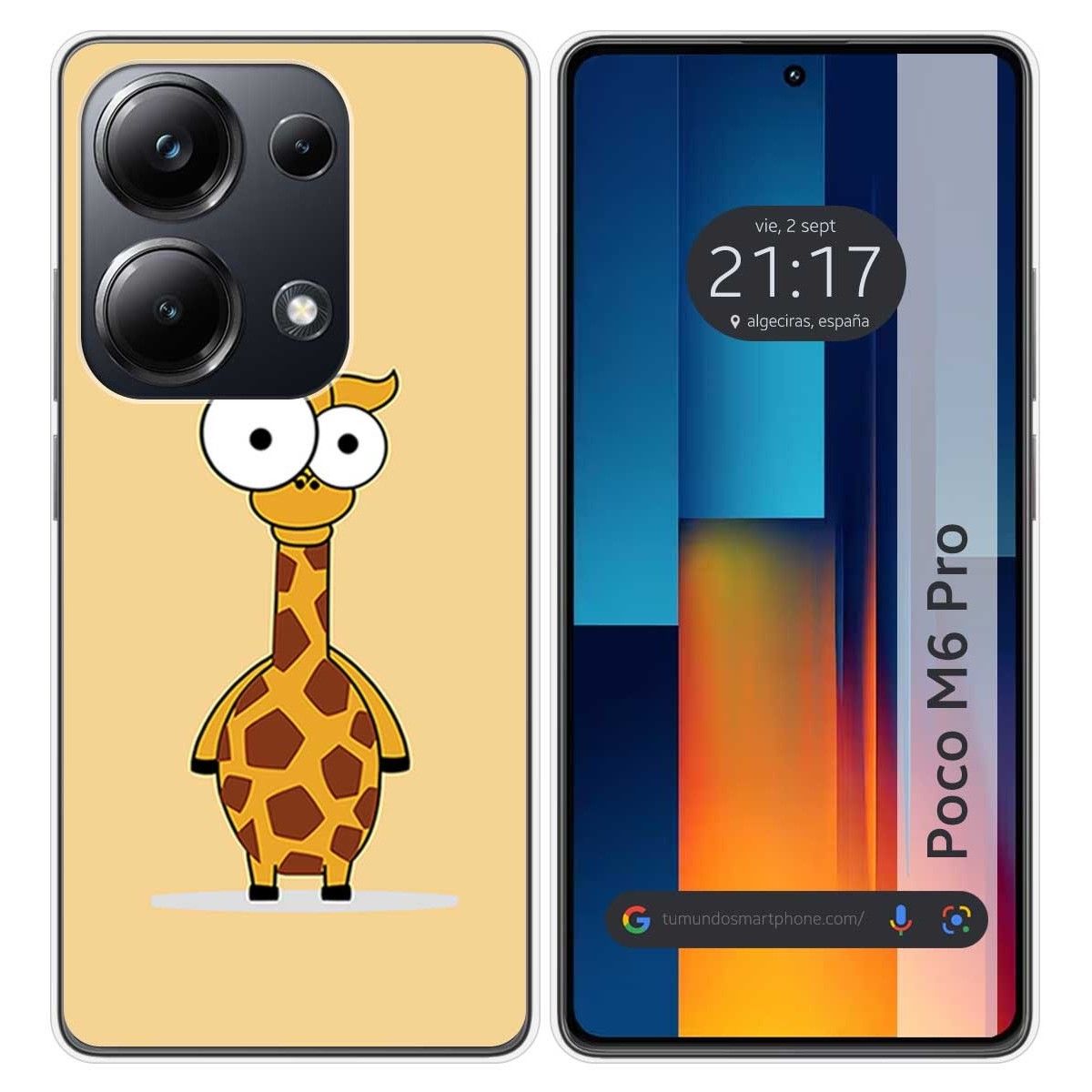 Funda Silicona para Xiaomi Poco M6 Pro 4G diseño Jirafa Dibujos