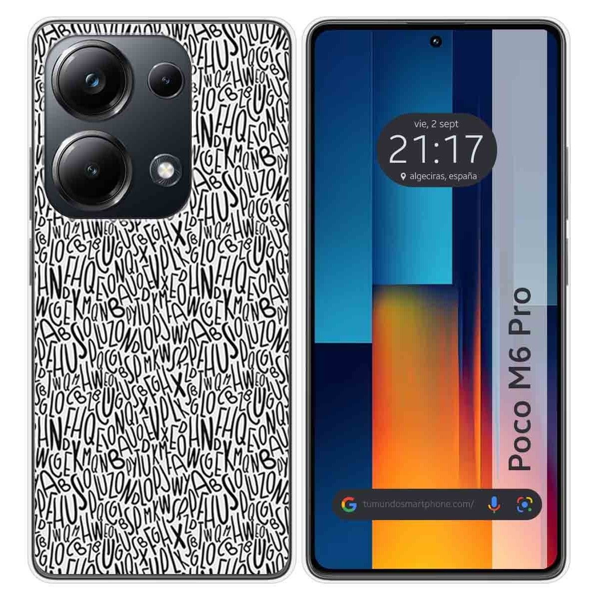 Funda Silicona para Xiaomi Poco M6 Pro 4G diseño Letras Dibujos